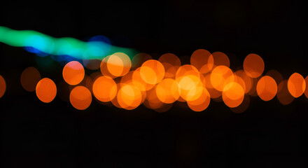 effect of colorful and blurred lights in the darkness, with high-contrast bokeh circles