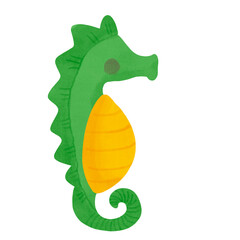 A green seahorse