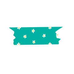 Teal with white flowers washi tape