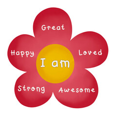 red flowers with motivational words