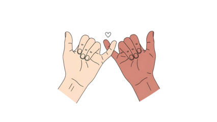 Pinky Promise Illustration with Diverse Hands on Transparent Background
