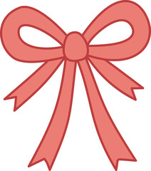Red bow ribbon illustration
