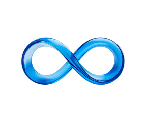 Blue Infinity Symbol Reflecting Light Isolated on Black Background for Conceptual Designs and Visual Representations