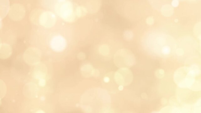 ベージュ　玉ボケ　ループ動画　キラキラ　アイボリー　シンプル　抽象的　光る　パーティクル　Soft beige bokeh background with glowing light.Abstract glitter.Loop video.