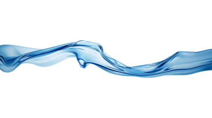 Abstract Water Wave Illustration on Black Background with Vibrant Blue Tones and Smooth Flowing Motion Perfect for Creative Projects