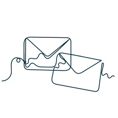 continuous line drawing doodle envelope mail