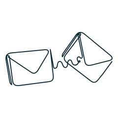 continuous line drawing doodle envelope mail
