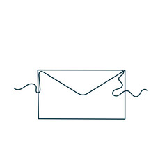continuous line drawing doodle envelope mail