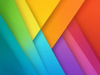 Vibrant Geometric Modern Digital Art: Colorful Gradient Background with Multifaceted Shapes and Bold Lines for Creative Illustration and Design