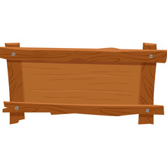 Rustic Wooden Signboard with Metal Screws and Natural Wood Grain Texture Transparent Background Illustration