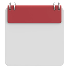Empty calendar. 3D calendar. 3D illustration.
