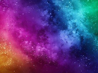 Colorful Nebula Galaxy: Vibrant Cosmic Space Background with Starry Patterns and Shimmering Light in HD