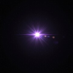 Realistic light flares and glowing effects, resembling camera flash or sunlight reflections on a lens, including star-like glints and sparkling glares isolated on a dark background.
