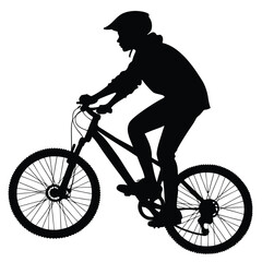 Fototapeta premium Teenager cycling silhouette