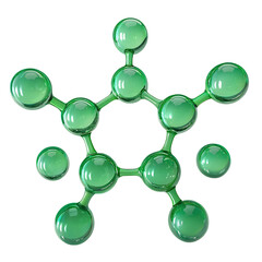 Green Molecular Structure Visualization with Glossy Spheres for Science and Medicine Applications Scientific Molecule