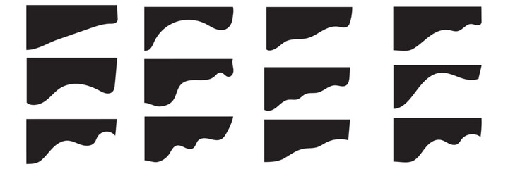 collection of dividers shape templates for header page or website design in various style and black color