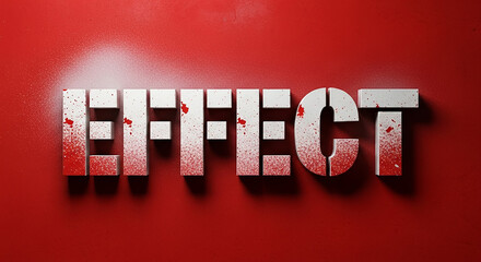 Effect word featuring red spray paint splatter texture