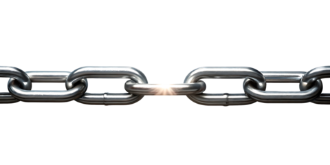 Strong Metal Chain Links Together for Strength Security and Connection on a Dark Background Symbolizing Power