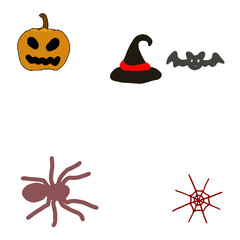 Hand made set of halloween icons