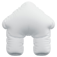 3D Inflated White Minimal Home Icon