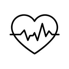 Heartbeat line in heart shape for cardiology use
