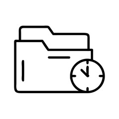 Folder with clock icon indicating time management
