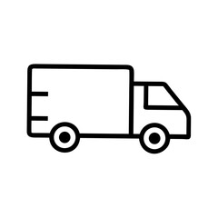 Delivery truck with lines on the back for shipping