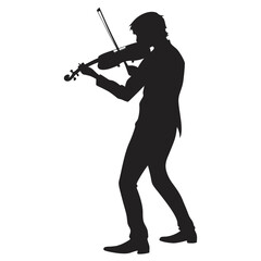 Fototapeta premium Violinist performing silhouette