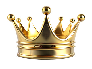 Elegant Golden Crown Symbol of Royalty Power and Authority Isolated on Black Background with Detailed Metalwork