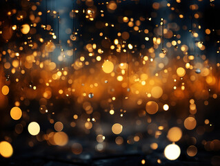 Magical Golden Bokeh Background