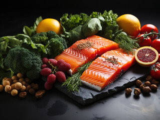 Wondrous Fresh Salmon. Studio Photo