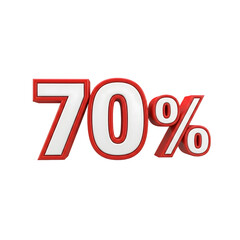 70% discount bonus red 3d text