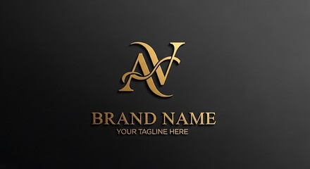 Elegant golden monogram with luxurious lettering on a dark textured background, symbolizing prestige and identity.