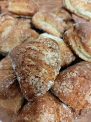 homemade cakes. delicious sugar cookies in close-up on a plate. cooking. cooking at home