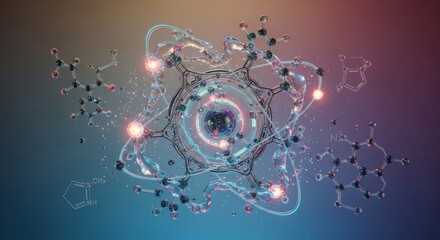 Abstract Representation of Complex Molecular Structures and Energy Flows Illuminating the Interconnectedness of Scientific Discovery and Innovation