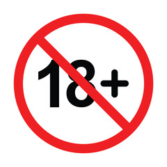 Minimal 18+ Vector Icons &ndash; Age Limit, Adult Content and Restriction Signs.