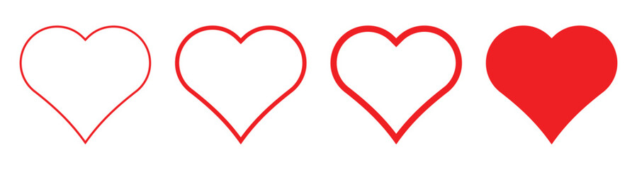 Red and Black Broken Heart Icon Set | Cracked Love and Heartbreak Vector Collection.
