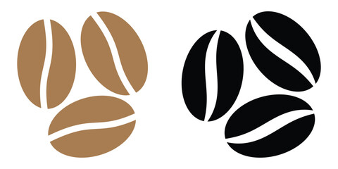 Flying Coffee Beans Vector Design on White Background.