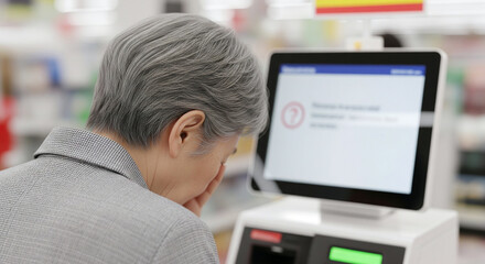 セルフレジで困る・悩む（お年寄り）