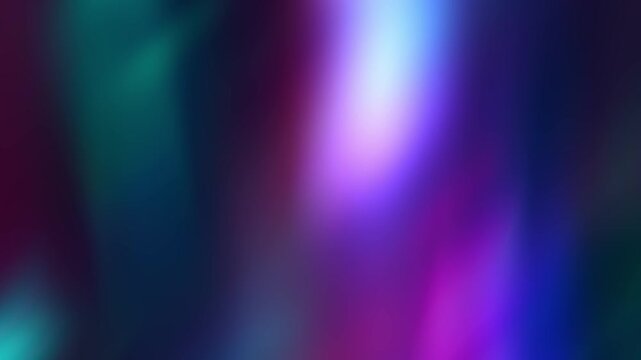 Soft neon glows shift between shades of purple and teal. Abstract light background