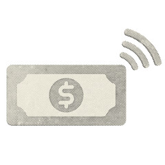 3d money dollar signal halftone style