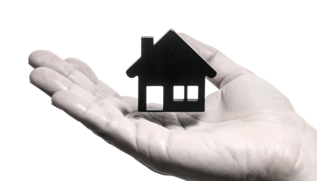 PNG Transparent House Model Held on Hand - Powered by Adobe