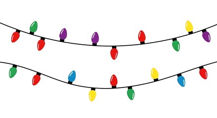 Christmas lights colorful holiday decoration vector