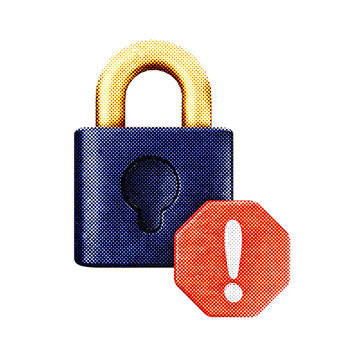 3d notification padlock reminder icon illustration