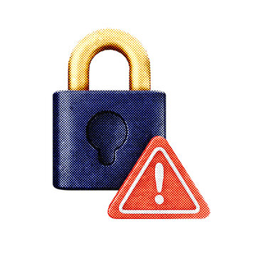3d notification padlock reminder icon illustration
