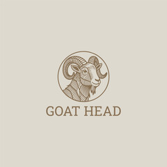 Goat head logo icon design template vector illustration