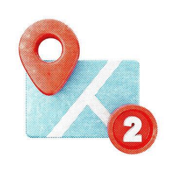 3d notification map reminder icon illustration