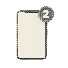3d notification smartphone reminder icon illustration halftone style