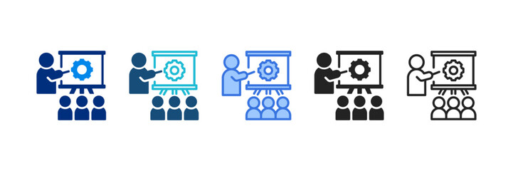 Workshop Icon Set Multiple Style Vector Illustration 