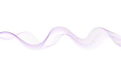 Abstract purple flowing wave lines on a white background,